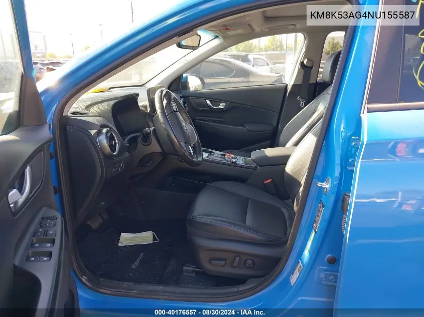 KM8K53AG4NU155587 2022 Hyundai Kona Electric Limited