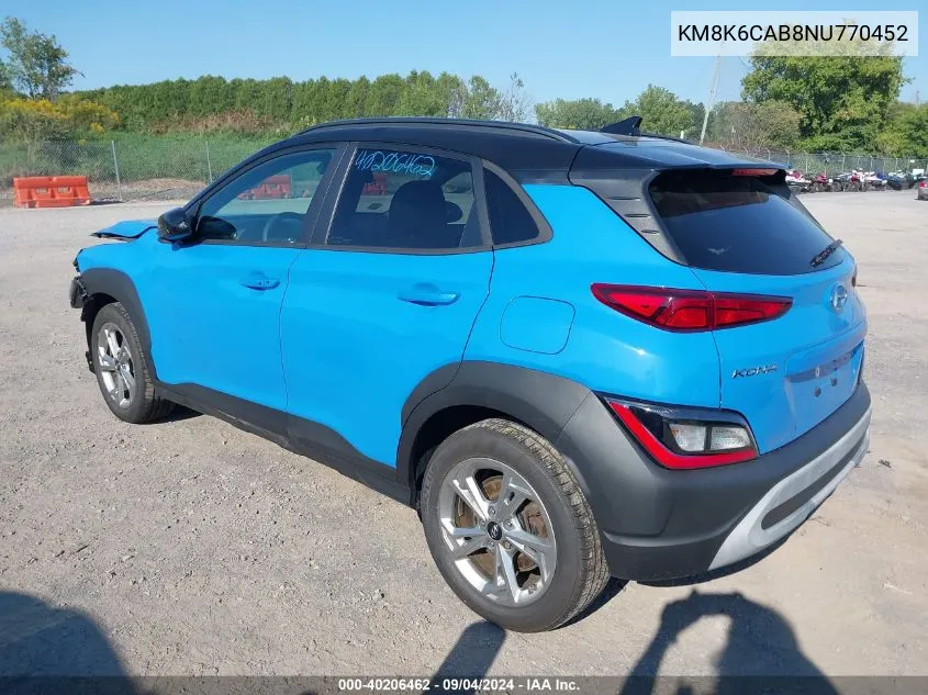 KM8K6CAB8NU770452 2022 Hyundai Kona Sel