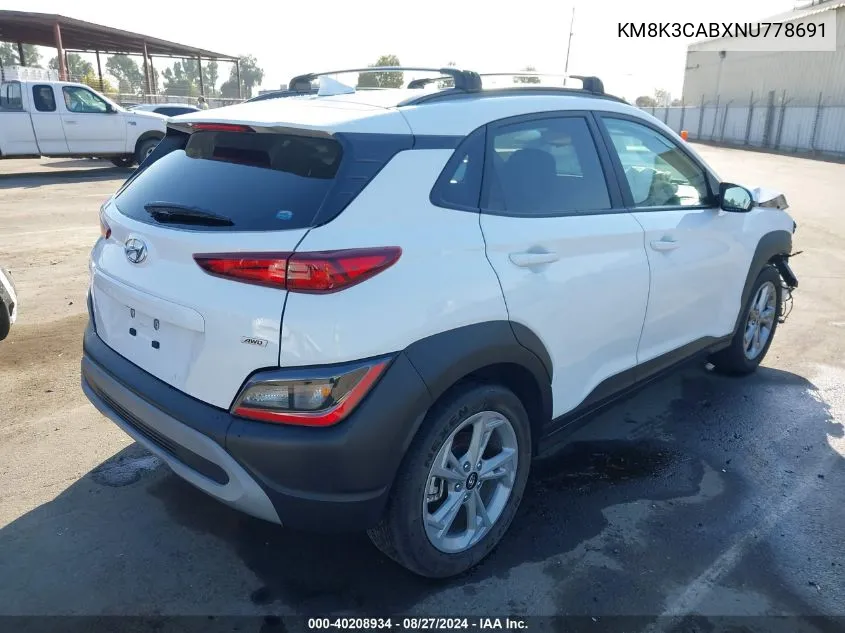 KM8K3CABXNU778691 2022 Hyundai Kona Sel