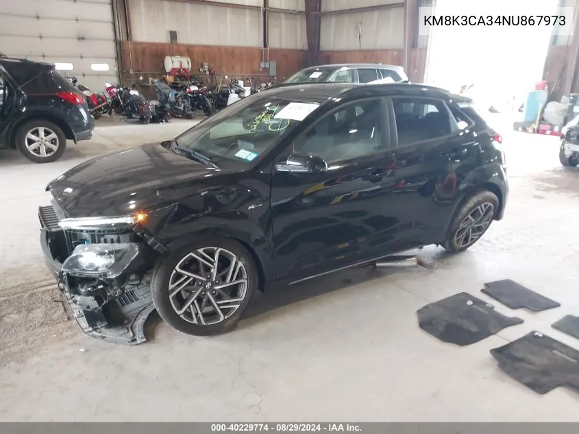 2022 Hyundai Kona N Line VIN: KM8K3CA34NU867973 Lot: 40229774