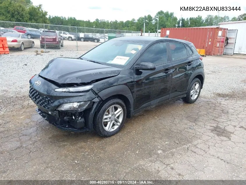 KM8K22ABXNU833444 2022 Hyundai Kona Se