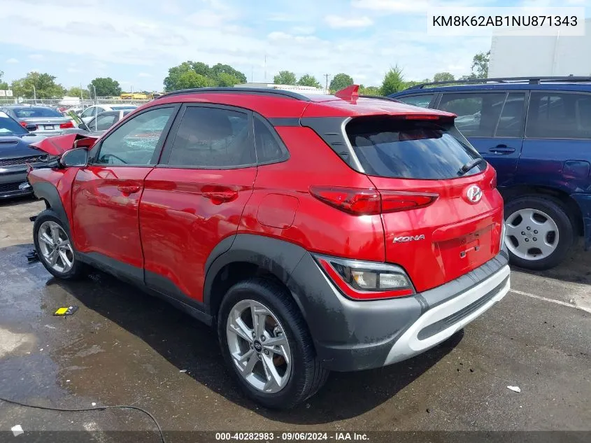 KM8K62AB1NU871343 2022 Hyundai Kona Sel