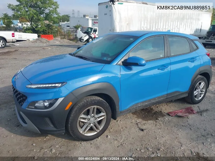 KM8K2CAB9NU889851 2022 Hyundai Kona Sel/Se