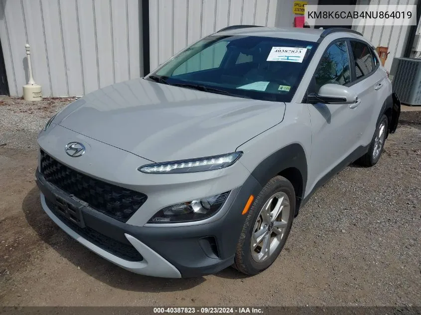 2022 Hyundai Kona Sel VIN: KM8K6CAB4NU864019 Lot: 40387823