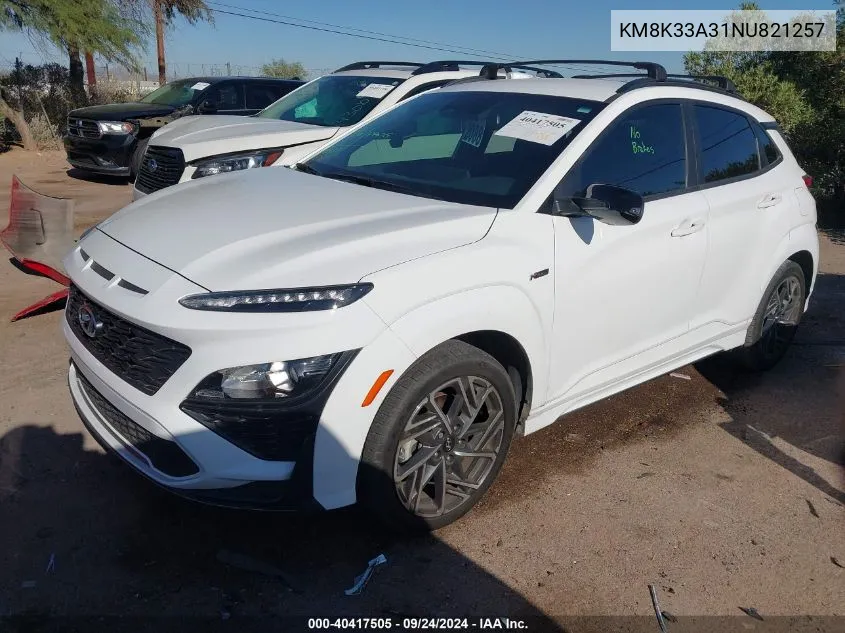 KM8K33A31NU821257 2022 Hyundai Kona N Line