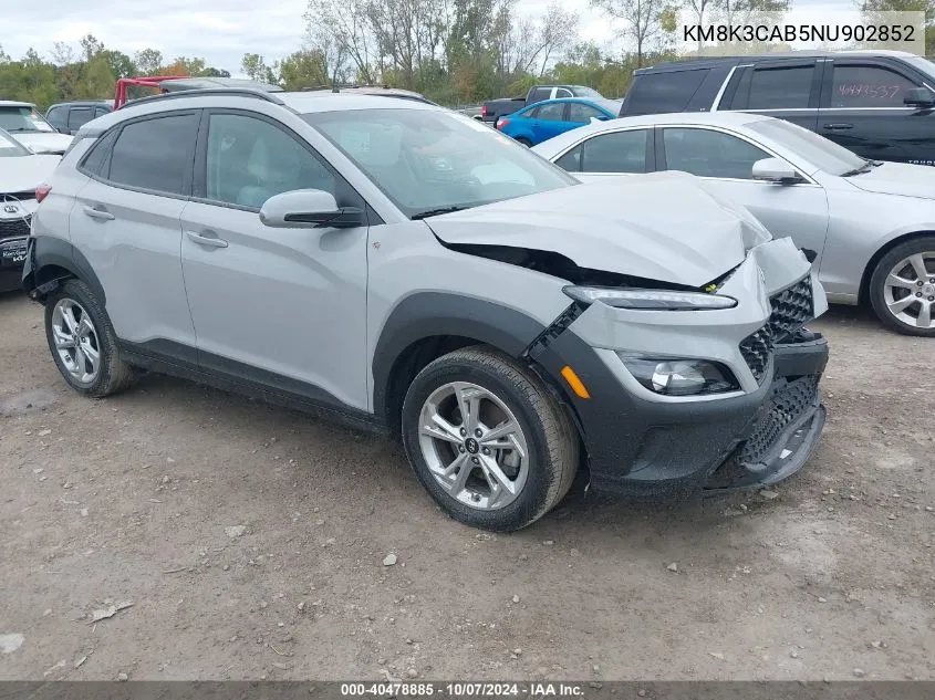 2022 Hyundai Kona Sel VIN: KM8K3CAB5NU902852 Lot: 40478885