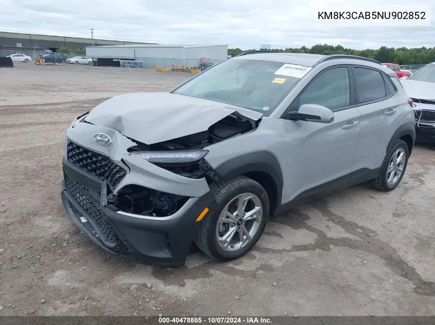 2022 Hyundai Kona Sel VIN: KM8K3CAB5NU902852 Lot: 40478885