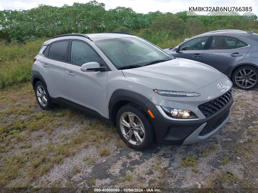 2022 Hyundai Kona Sel VIN: KM8K32AB6NU766385 Lot: 40500060