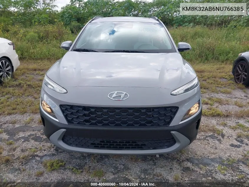 2022 Hyundai Kona Sel VIN: KM8K32AB6NU766385 Lot: 40500060