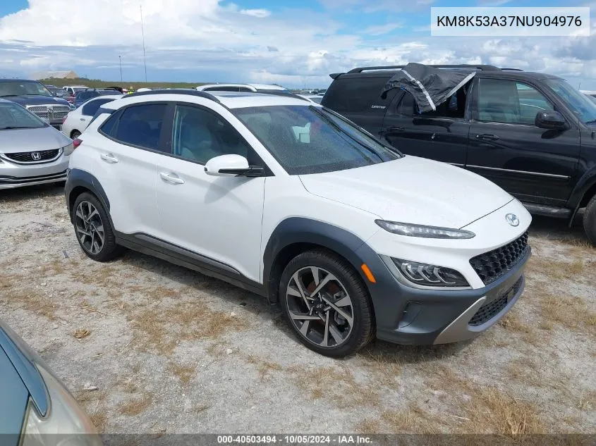 2022 Hyundai Kona Limited VIN: KM8K53A37NU904976 Lot: 40503494