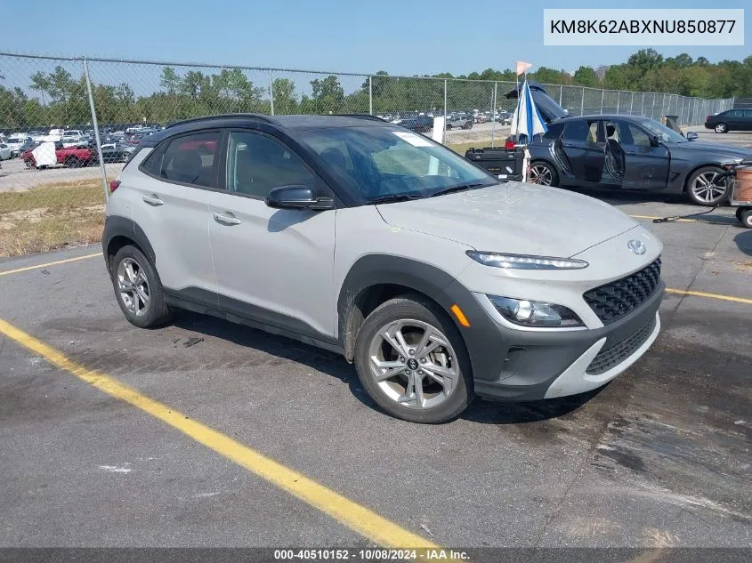 2022 Hyundai Kona Sel VIN: KM8K62ABXNU850877 Lot: 40510152