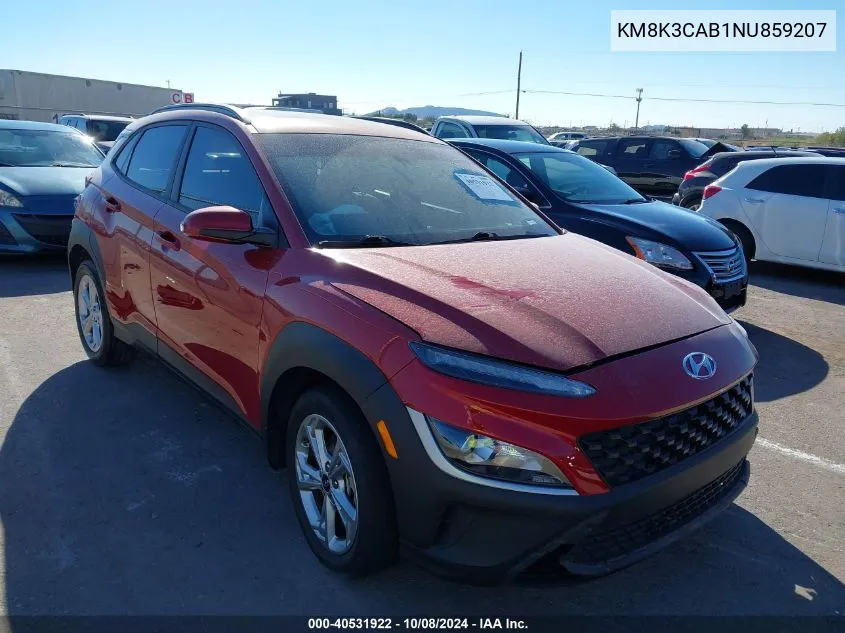 2022 Hyundai Kona Sel VIN: KM8K3CAB1NU859207 Lot: 40531922