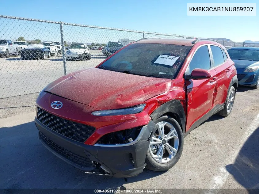 2022 Hyundai Kona Sel VIN: KM8K3CAB1NU859207 Lot: 40531922