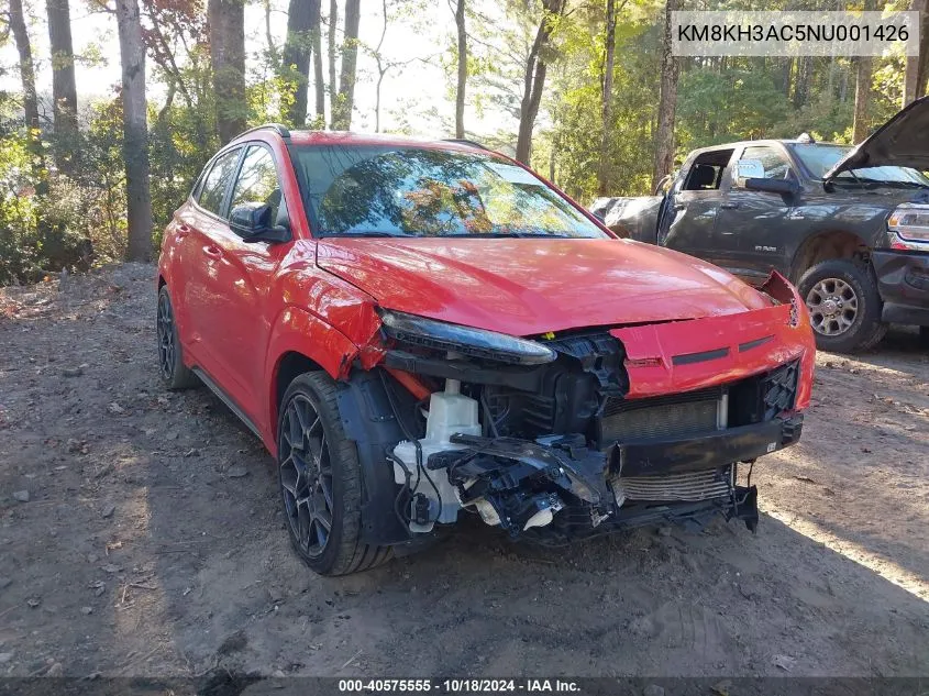 KM8KH3AC5NU001426 2022 Hyundai Kona N