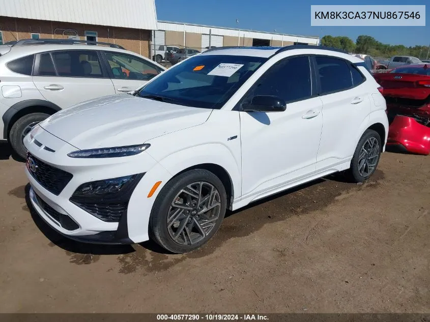 KM8K3CA37NU867546 2022 Hyundai Kona N Line