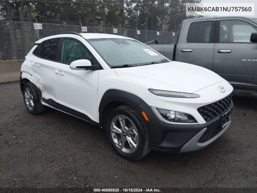 2022 Hyundai Kona Sel VIN: KM8K6CAB1NU757560 Lot: 40590825