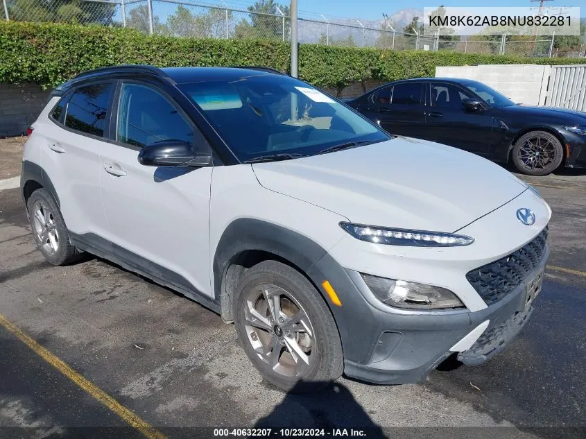 KM8K62AB8NU832281 2022 Hyundai Kona Sel