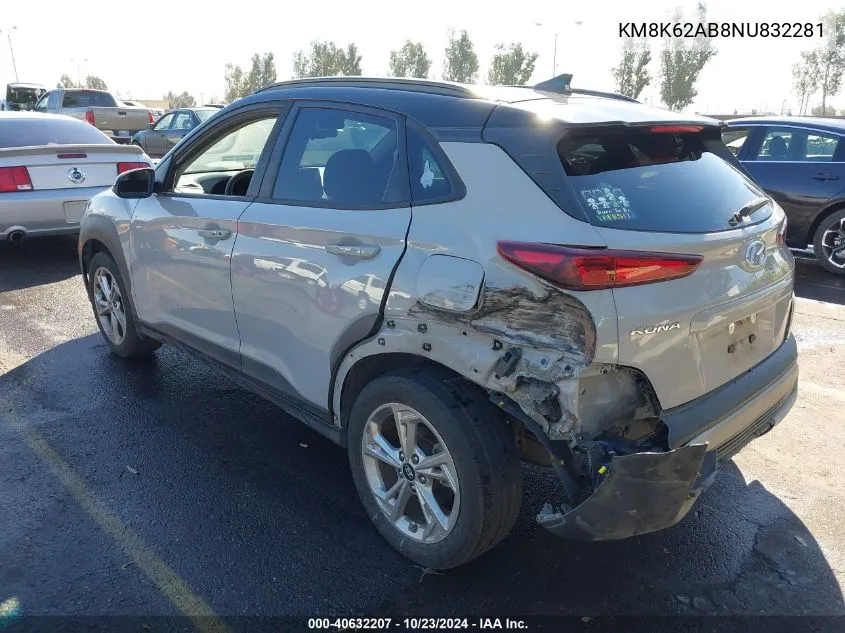 KM8K62AB8NU832281 2022 Hyundai Kona Sel