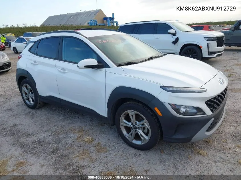 2022 Hyundai Kona Sel VIN: KM8K62ABXNU912729 Lot: 40633086