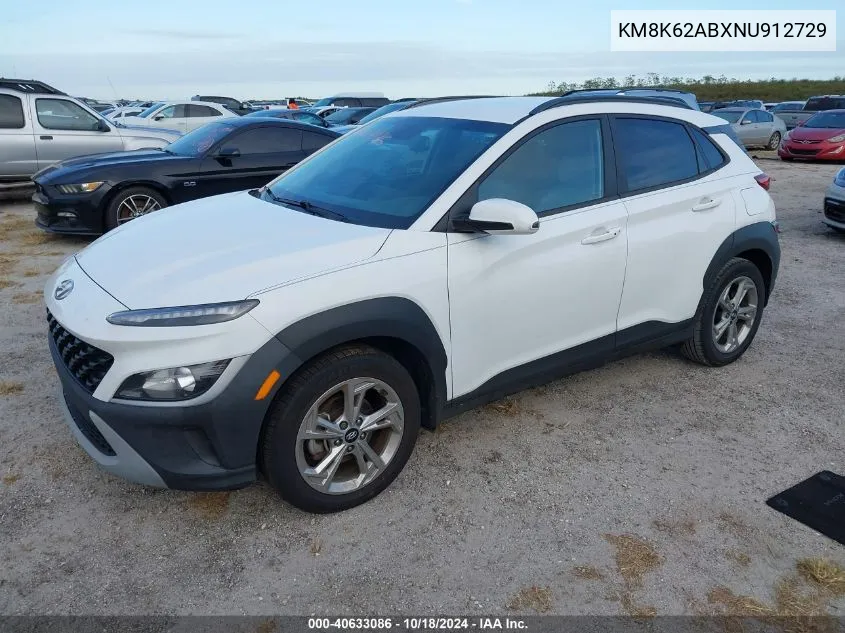 2022 Hyundai Kona Sel VIN: KM8K62ABXNU912729 Lot: 40633086