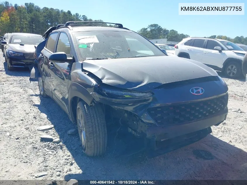 KM8K62ABXNU877755 2022 Hyundai Kona Sel