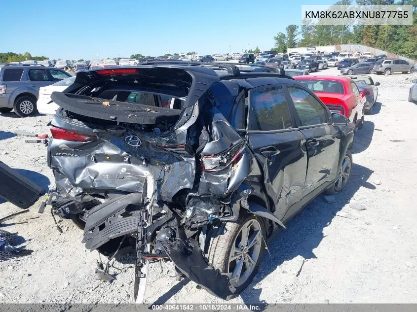 KM8K62ABXNU877755 2022 Hyundai Kona Sel