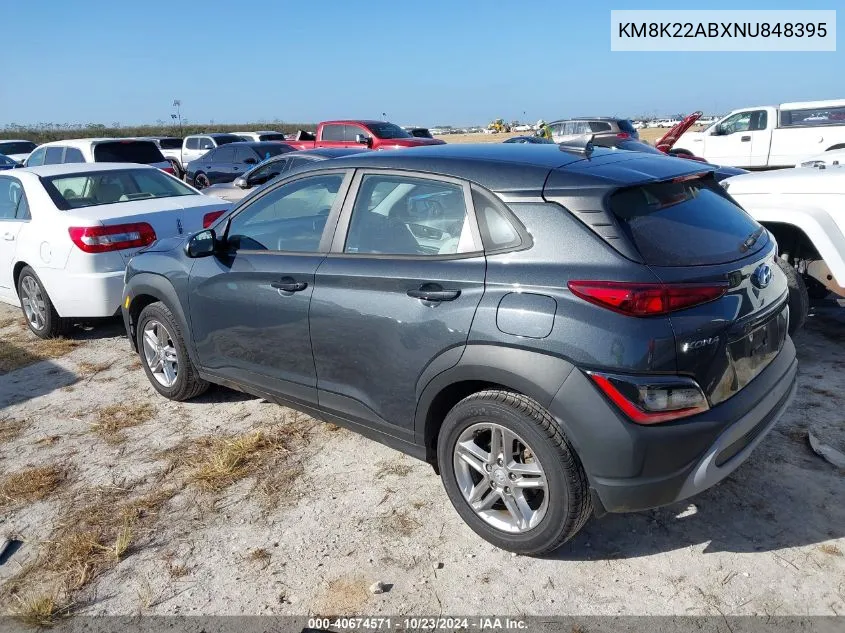 2022 Hyundai Kona Se VIN: KM8K22ABXNU848395 Lot: 40674571