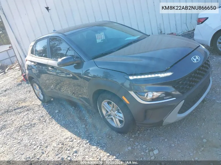 KM8K22AB2NU866650 2022 Hyundai Kona Se