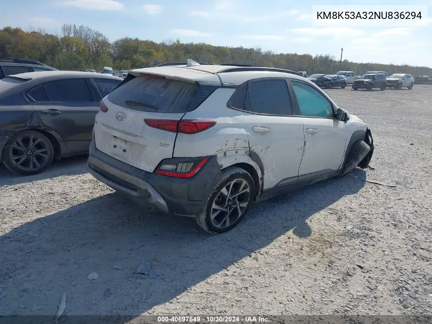 KM8K53A32NU836294 2022 Hyundai Kona Limited