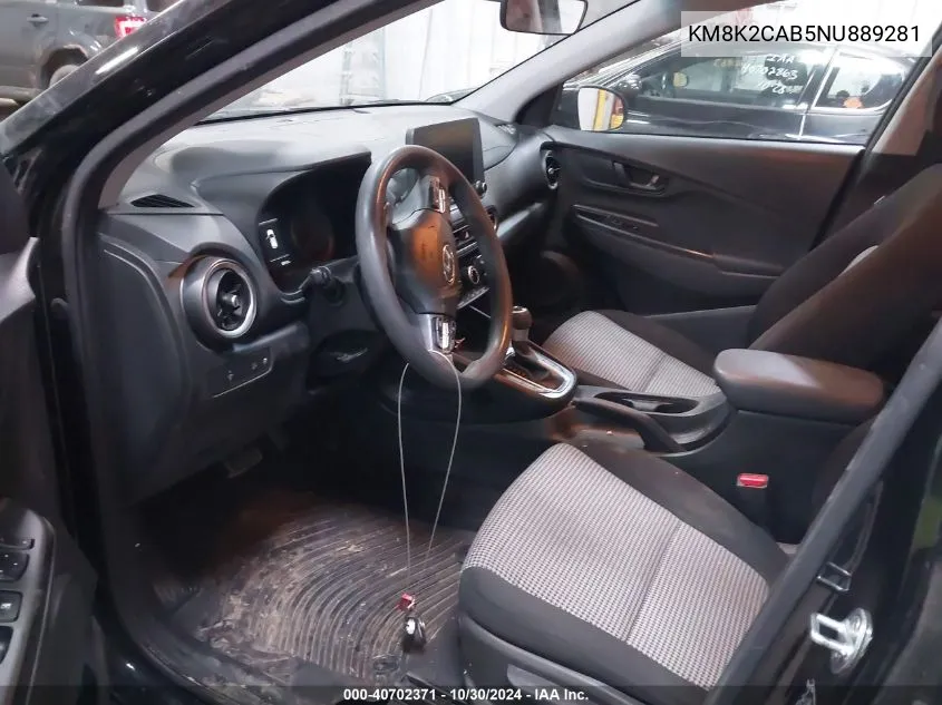 KM8K2CAB5NU889281 2022 Hyundai Kona Se