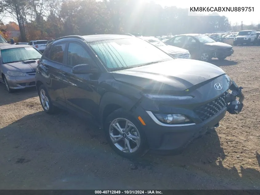 2022 Hyundai Kona Sel VIN: KM8K6CABXNU889751 Lot: 40712849