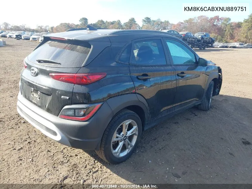 2022 Hyundai Kona Sel VIN: KM8K6CABXNU889751 Lot: 40712849