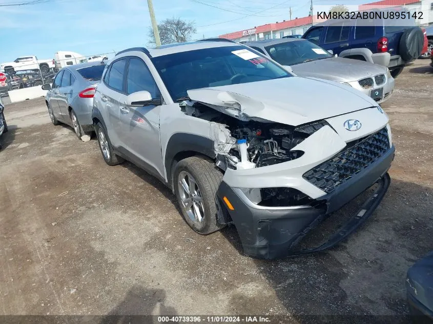 2022 Hyundai Kona Sel VIN: KM8K32AB0NU895142 Lot: 40739396