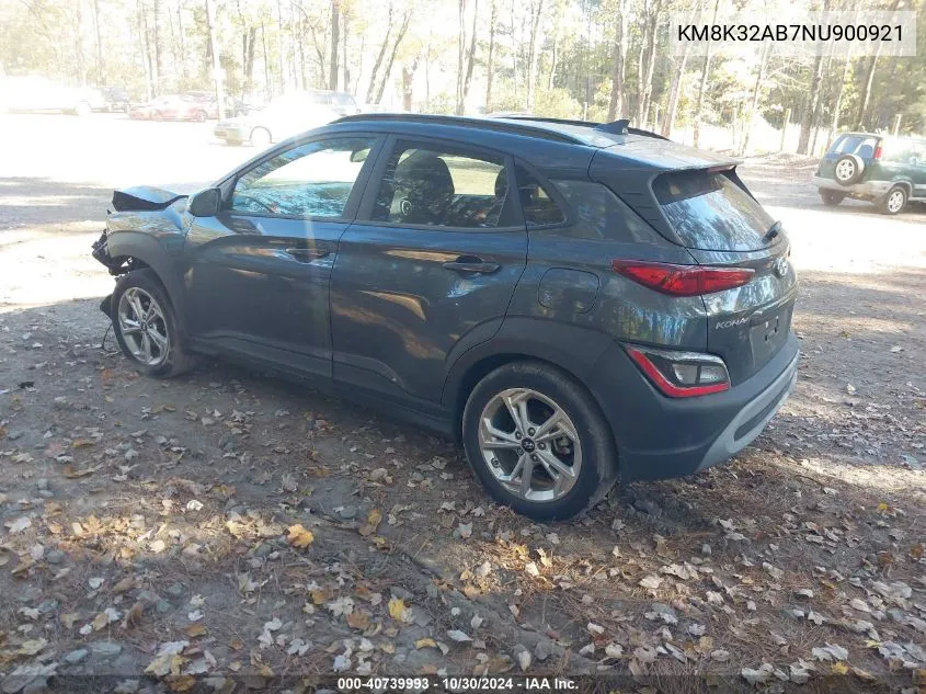 2022 Hyundai Kona Sel VIN: KM8K32AB7NU900921 Lot: 40739993