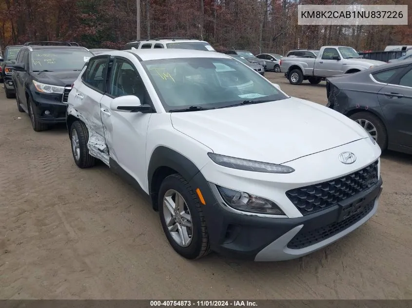 2022 Hyundai Kona Se VIN: KM8K2CAB1NU837226 Lot: 40754873