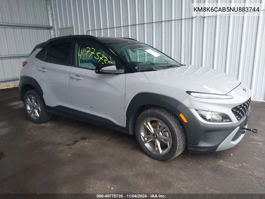 2022 Hyundai Kona Sel VIN: KM8K6CAB5NU883744 Lot: 40775735