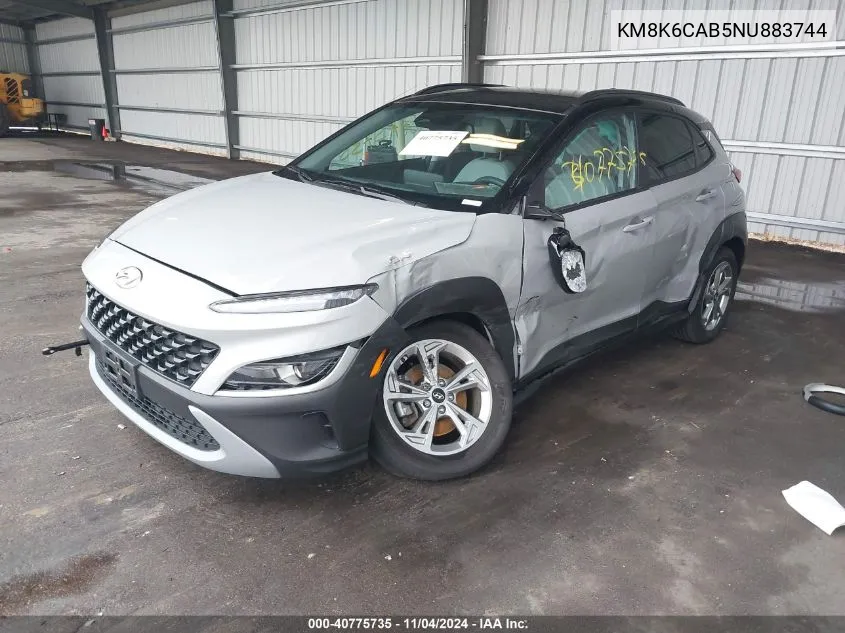 2022 Hyundai Kona Sel VIN: KM8K6CAB5NU883744 Lot: 40775735