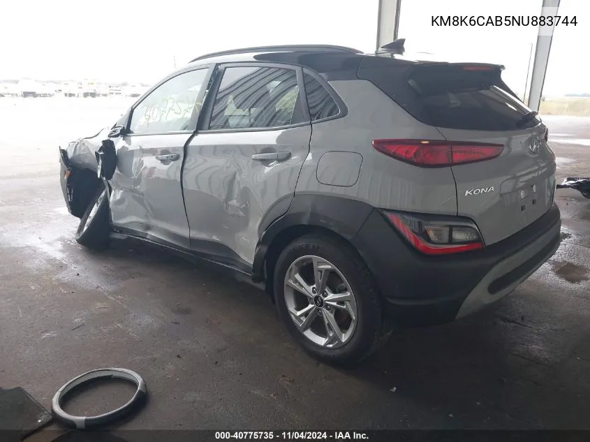 2022 Hyundai Kona Sel VIN: KM8K6CAB5NU883744 Lot: 40775735