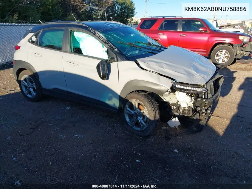 KM8K62AB0NU758886 2022 Hyundai Kona Sel