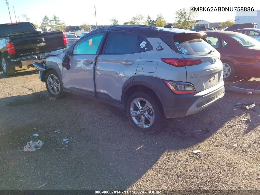 KM8K62AB0NU758886 2022 Hyundai Kona Sel