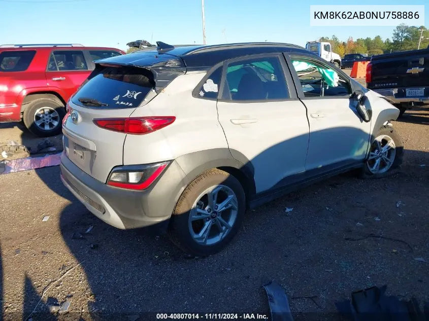 KM8K62AB0NU758886 2022 Hyundai Kona Sel