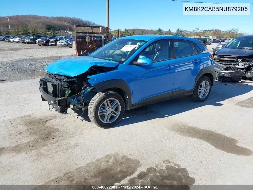 KM8K2CAB5NU879205 2022 Hyundai Kona Se