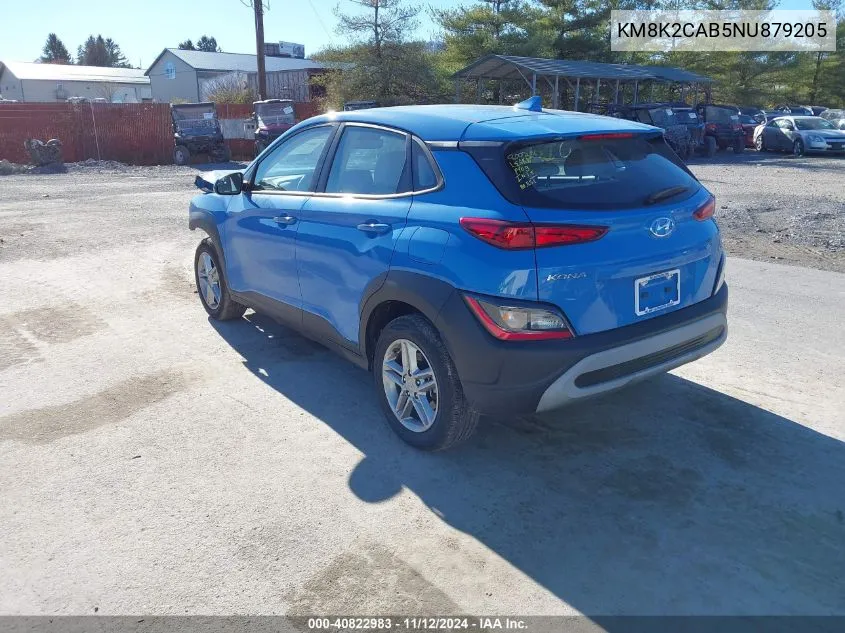 KM8K2CAB5NU879205 2022 Hyundai Kona Se