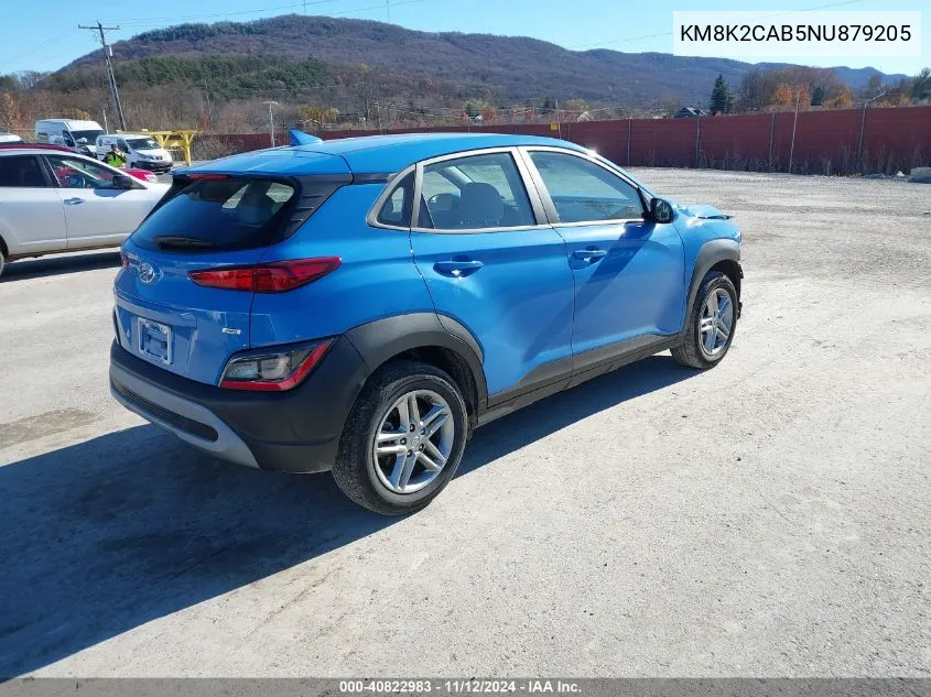 KM8K2CAB5NU879205 2022 Hyundai Kona Se