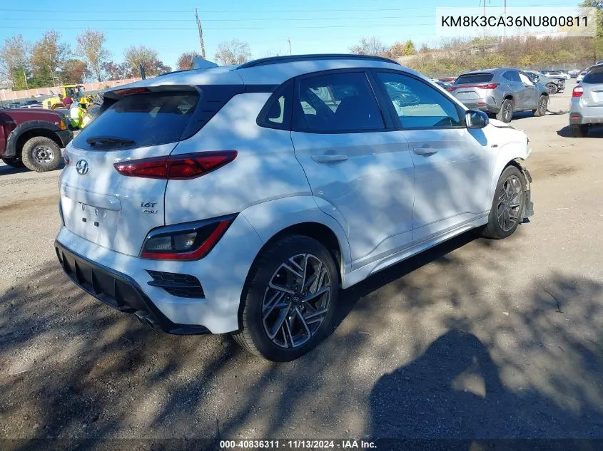 2022 Hyundai Kona N Line VIN: KM8K3CA36NU800811 Lot: 40836311