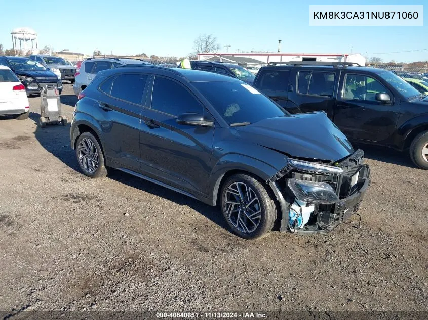 KM8K3CA31NU871060 2022 Hyundai Kona N Line