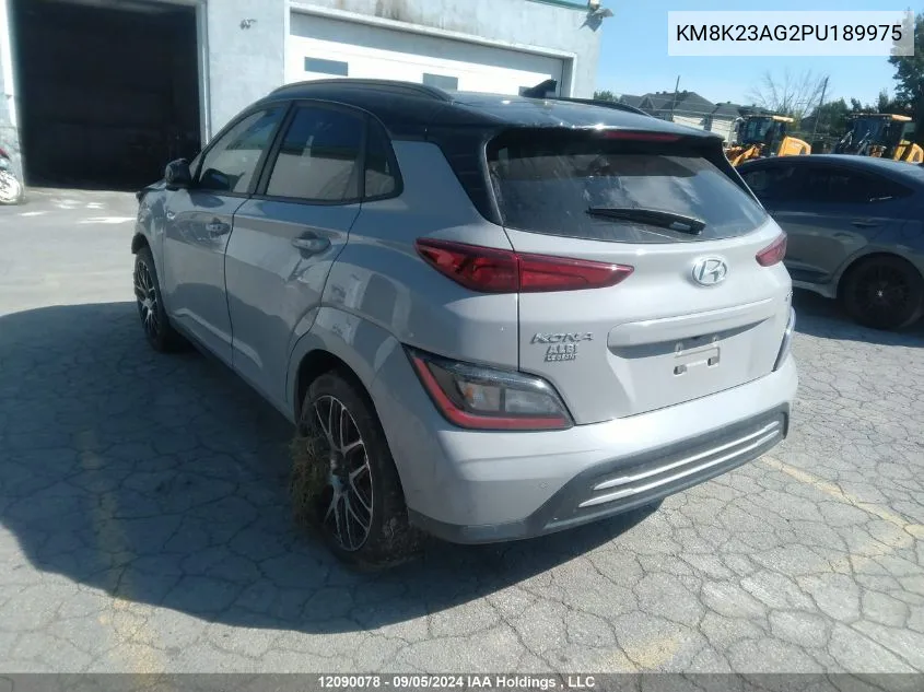 KM8K23AG2PU189975 2023 Hyundai Kona Electric Preferred With Two-Tone Roof