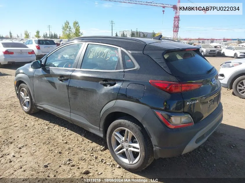 2023 Hyundai Kona Essential VIN: KM8K1CAB7PU022034 Lot: 12113215