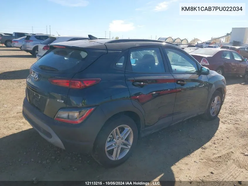 2023 Hyundai Kona Essential VIN: KM8K1CAB7PU022034 Lot: 12113215