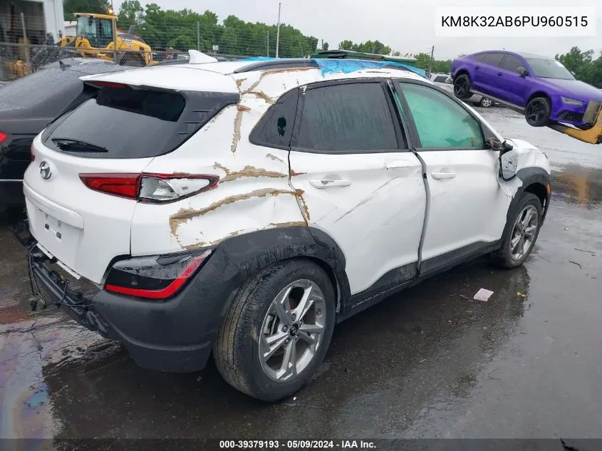 2023 Hyundai Kona Sel VIN: KM8K32AB6PU960515 Lot: 39379193